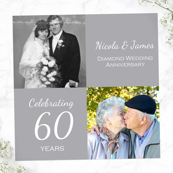 60th Wedding Anniversary Invitations - Use Your Own Photo
