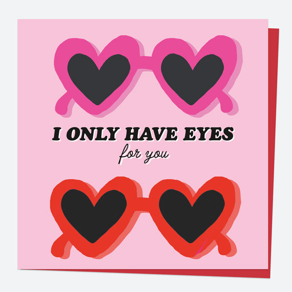 Valentine's Day Card - Heart Sunglasses - Eyes For You
