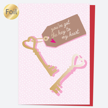 Luxury Foil Valentine's Day Card - Key To My Heart