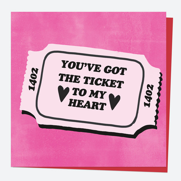 Valentine's Day Card - Retro Ticket - Ticket To My Heart