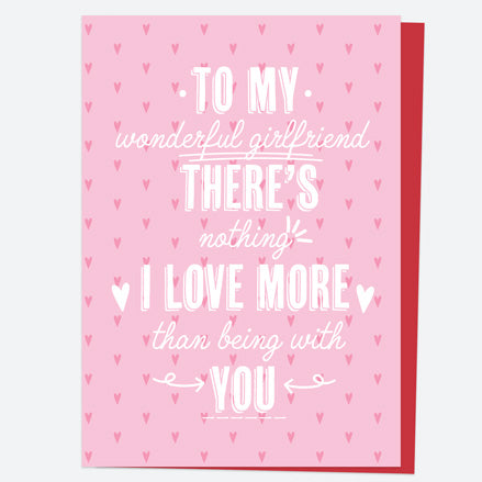 Valentine's Day Card - Vintage Typography - Wonderful Girlfriend