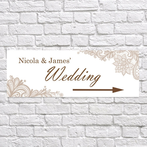 Vintage Lace - Arrow Wedding Sign