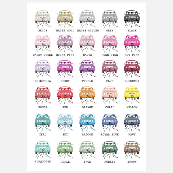 Just Married Campervan - Table Plan Cards