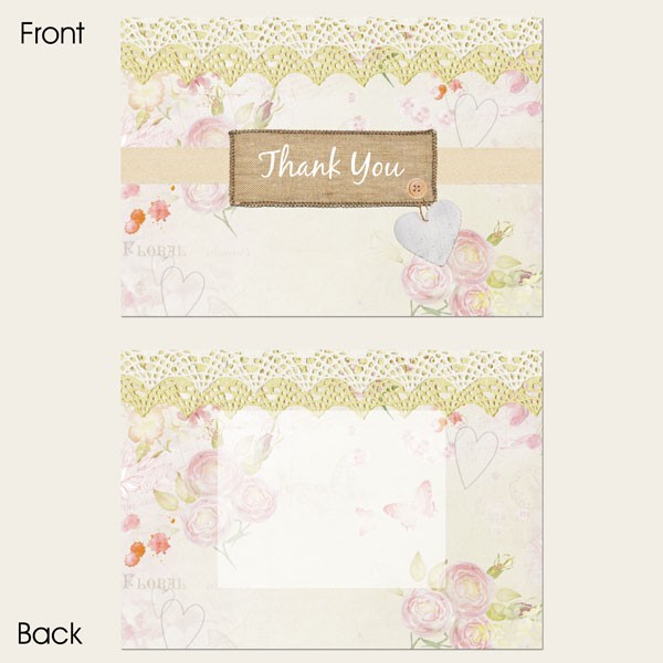 Ready to Write Thank You Cards - Vintage Country Garden - Pack of 10