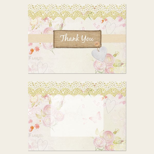 Ready to Write Thank You Cards - Vintage Country Garden - Pack of 10