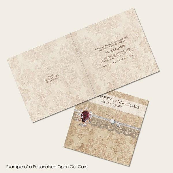 40th Wedding Anniversary Invitations - Vintage Damask