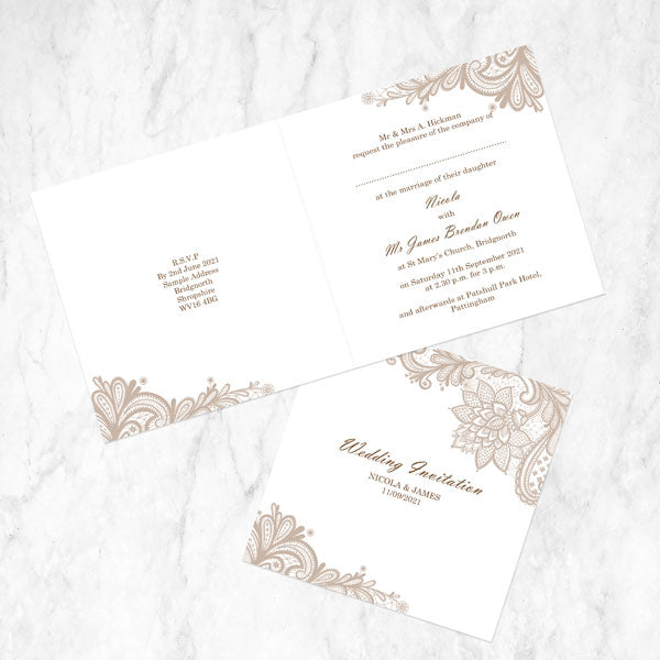 Vintage Lace Wedding Invitation