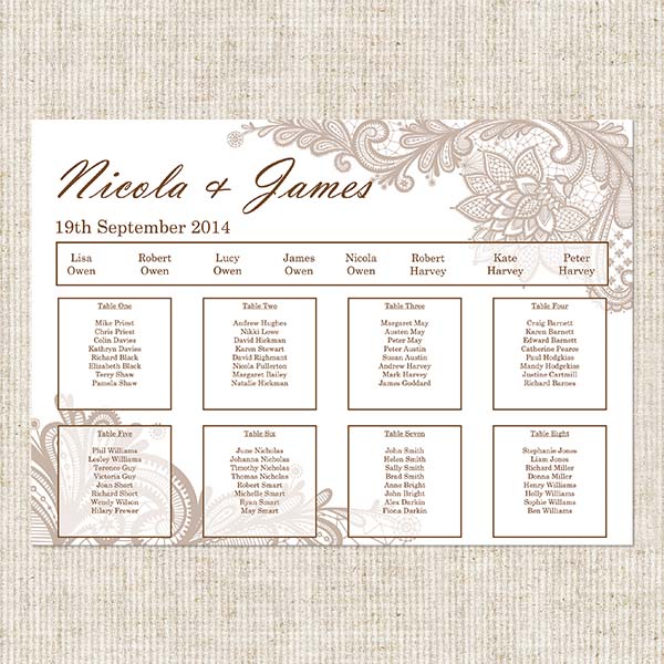 Vintage Lace Table Plan