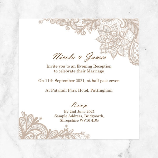 Vintage Lace - Pocketfold Evening Invitation & RSVP