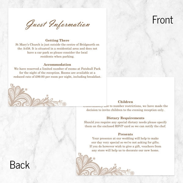 Vintage Lace - Pocketfold Evening Invitation & RSVP