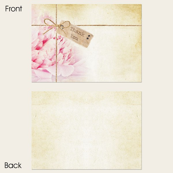 Ready to Write Thank You Cards - Vintage Peony - Pack of 10