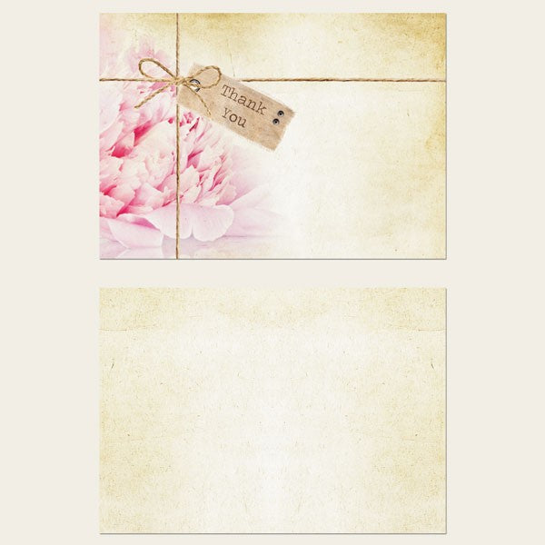 Ready to Write Thank You Cards - Vintage Peony - Pack of 10
