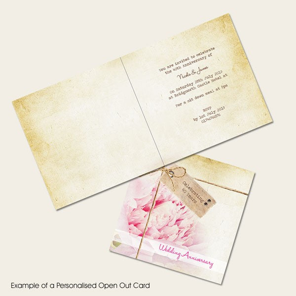 40th Wedding Anniversary Invitations - Vintage Peony