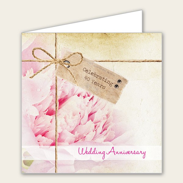 40th Wedding Anniversary Invitations - Vintage Peony