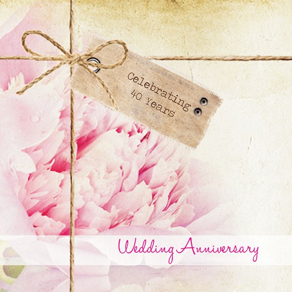 40th Wedding Anniversary Invitations - Vintage Peony