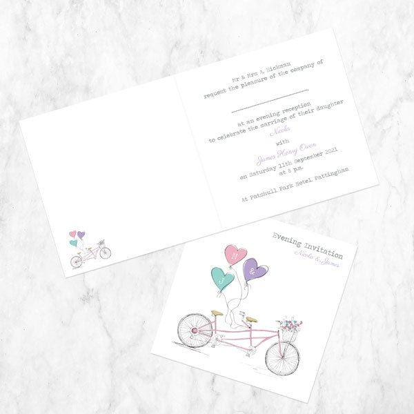 Vintage Tandem Evening Invitation