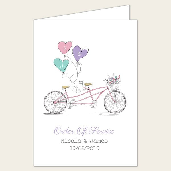 Tandem Love - Wedding Order of Service