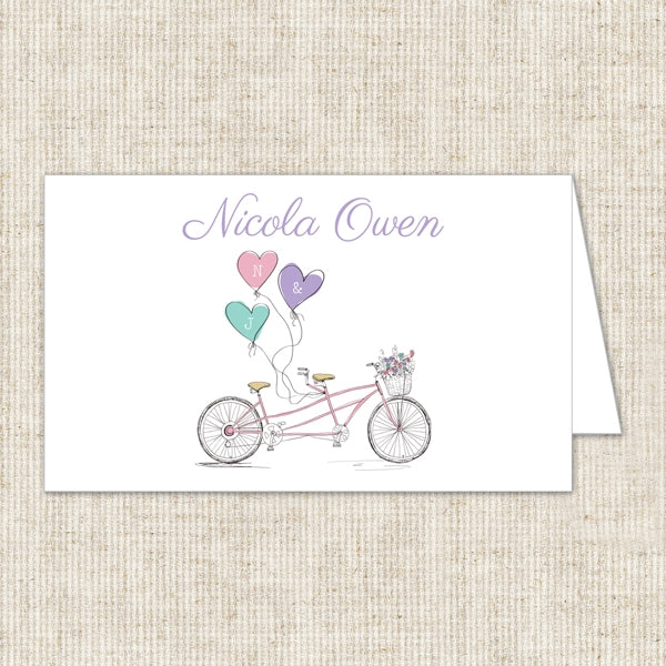 Vintage Tandem Place Card - Fast Delivery at Dotty About Paper