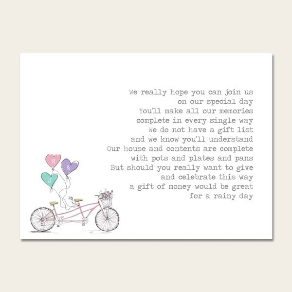 Tandem Love - Gift Poem Cards