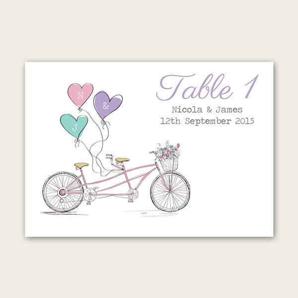 Tandem Love - Table Name/Number