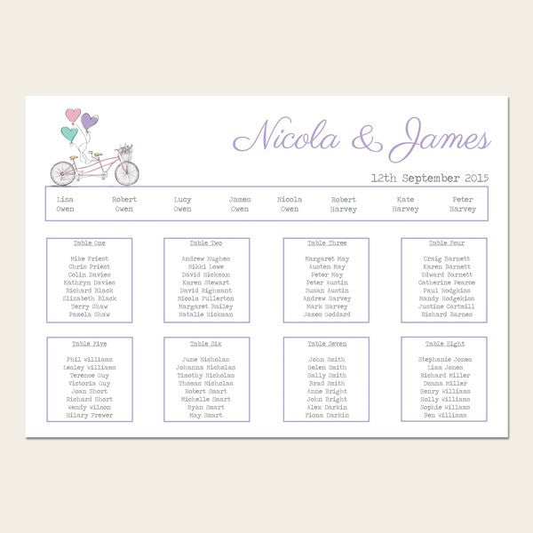 Tandem Love - Table Plan