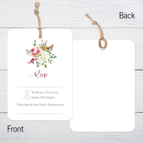 Watercolour Flower Bouquet - Boutique Evening Invitation