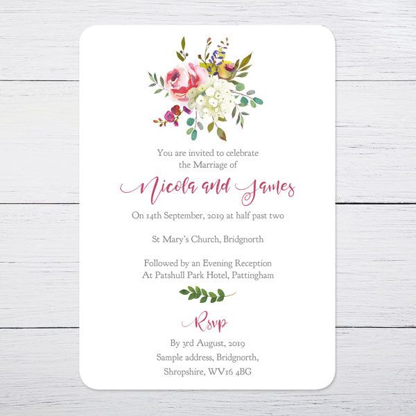 Watercolour Flower Bouquet Boutique Sample