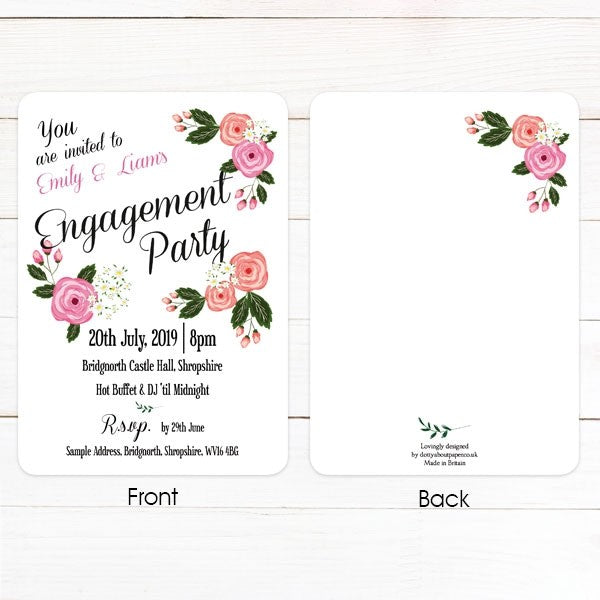 Engagement Party Invitations - Country Peony