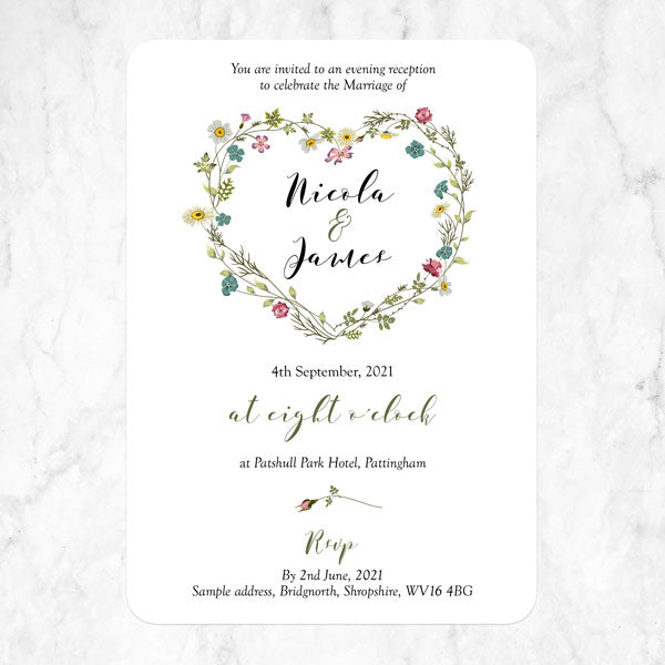 Botanical Heart - Evening Invitations