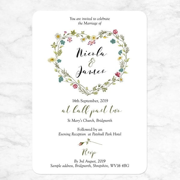 Botanical Heart - Boutique Wedding Invitation & RSVP