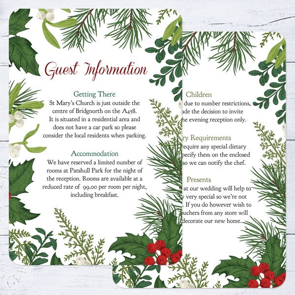 Festive Winter Woodland - Boutique Wedding Invitation & RSVP