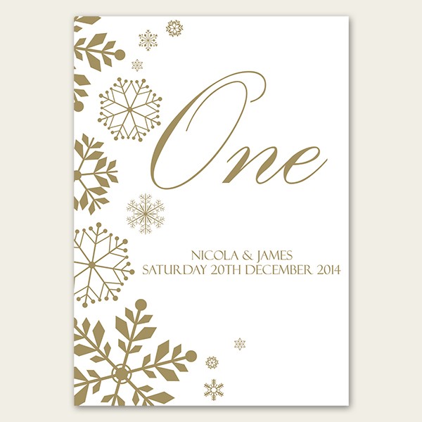 Falling Snowflakes - Table Name/Number