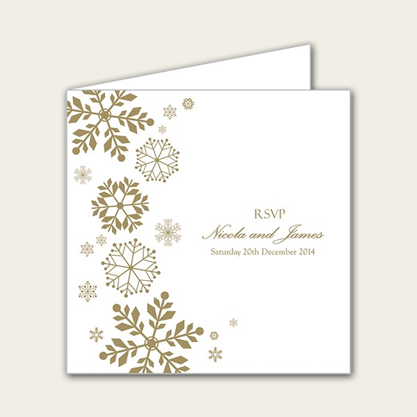 Falling Snowflakes - Wedding RSVP Cards