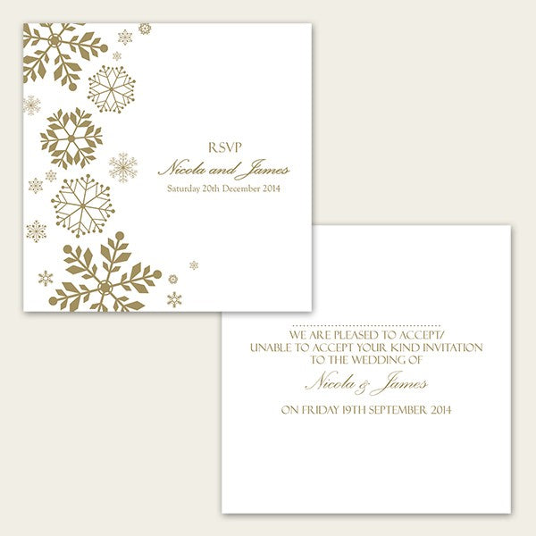 Falling Snowflakes - Wedding RSVP Cards