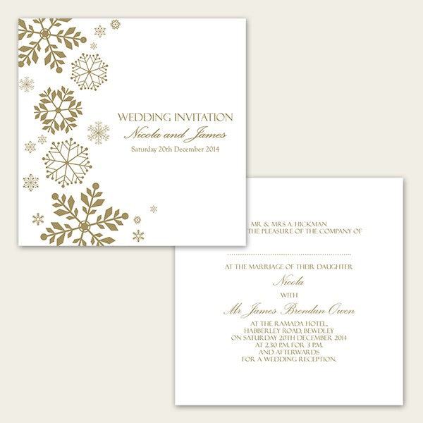 Falling Snowflakes - Wedding Invitations