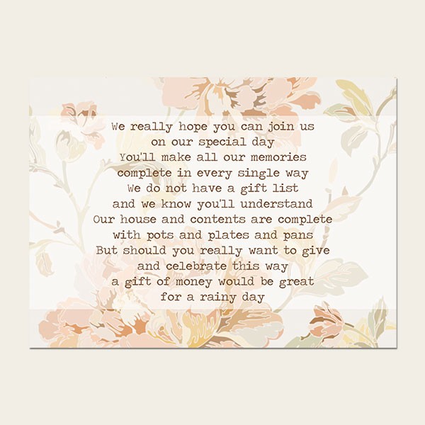 Shabby Chic Flowers - Gift Poem Cards