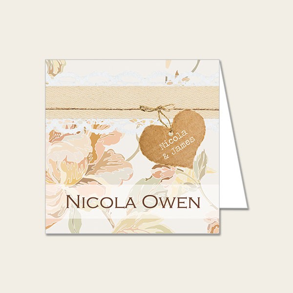 Shabby Chic Flowers - Wedding Place Cards