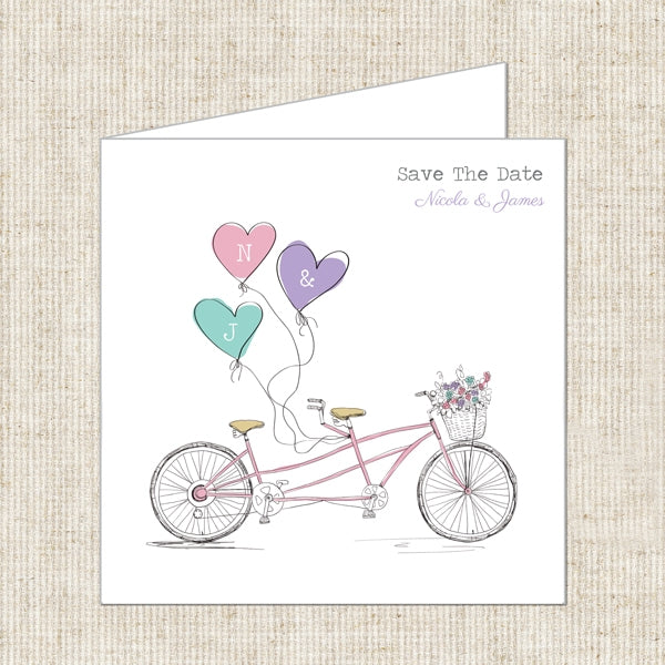 Vintage Tandem Save the Date Cards