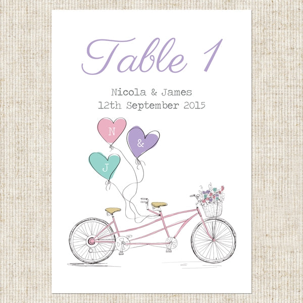 Vintage Tandem Table Name/Number