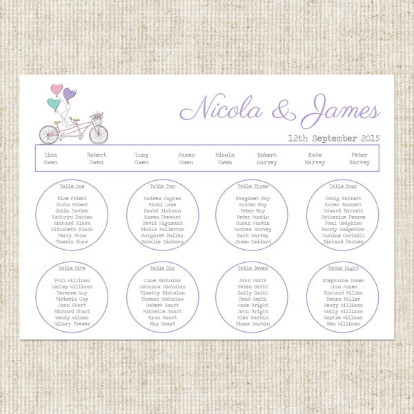 Vintage Tandem Table Plan