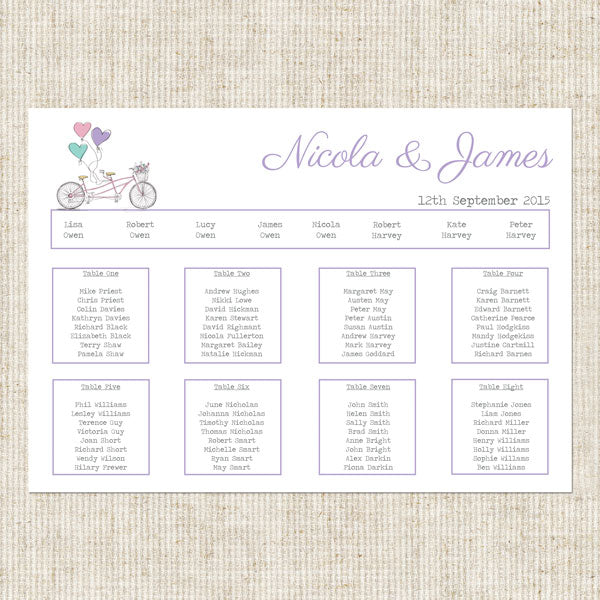 Vintage Tandem Table Plan