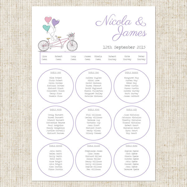 Vintage Tandem Table Plan