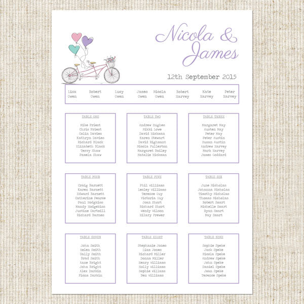 Vintage Tandem Table Plan