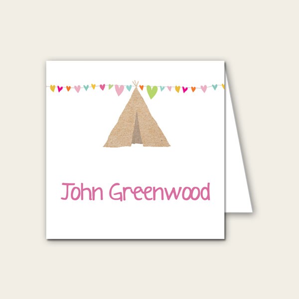 Festival Tipi - Wedding Place Cards