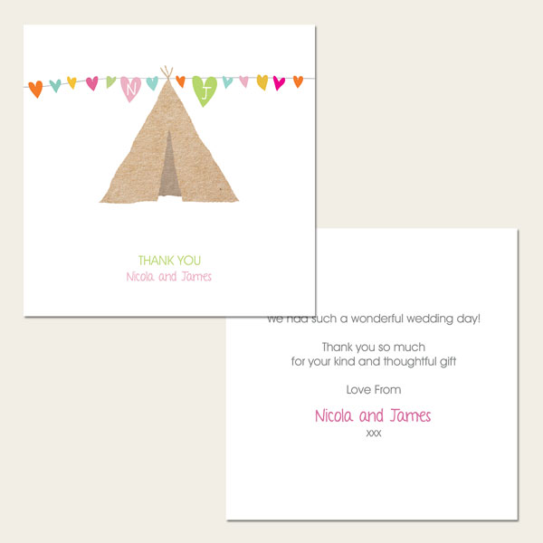 Festival Tipi - Wedding Thank You Cards