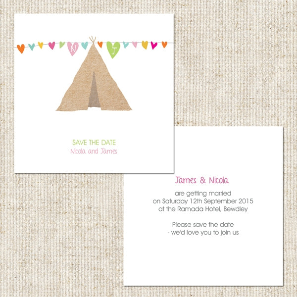 Tipi Love Save The Date Cards