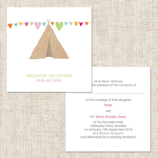 Tipi Love Wedding Invitation