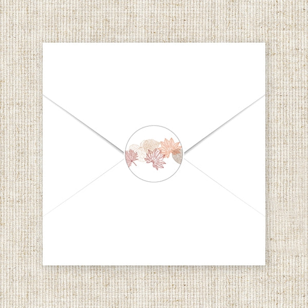 Delicate Autumn Leaves Envelope Seal - Pack of 70