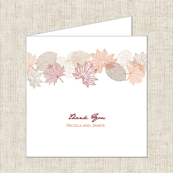 Delicate Autumn Leaves Thank You Card