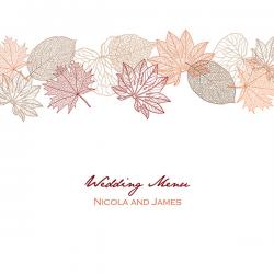 Delicate Autumn Leaves Wedding Menu